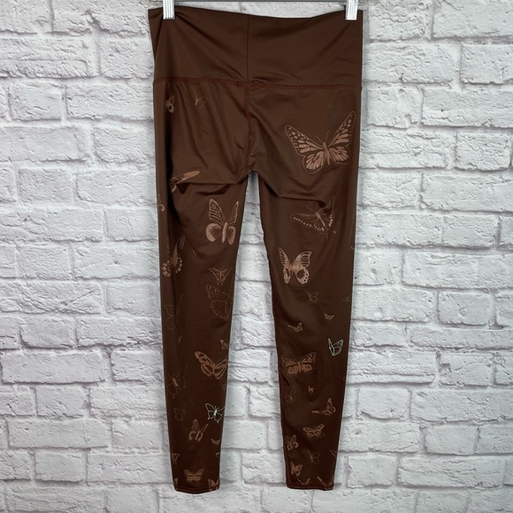 [Teeki] Here & Now Brown Butterfly Leggings **RARE PRINT** - Picture 2 of 5